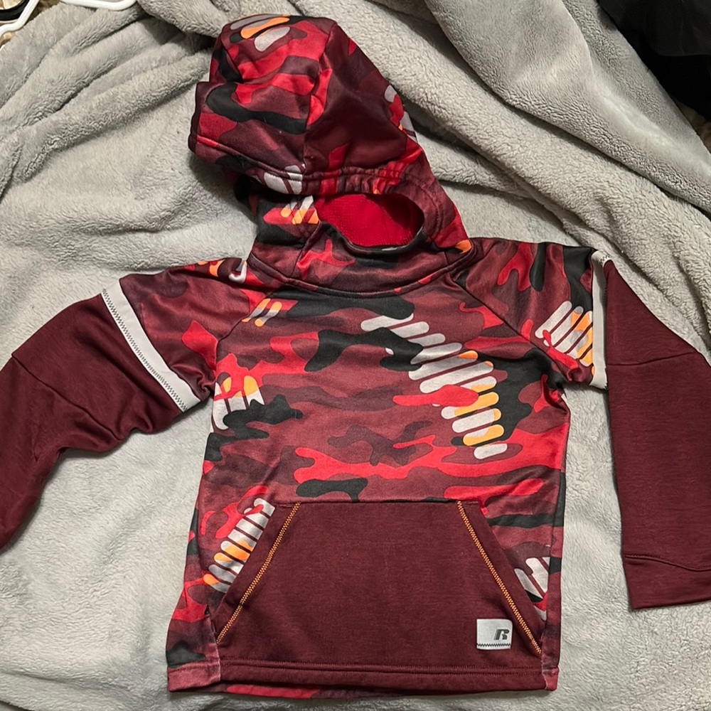 Russell Athletic Red Camouflage Hoodie Sweatshirt